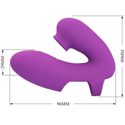 PRETTY LOVE - VIBRADOR DE DEDO ATHENA COM ESTIMULADOR DE CLITÓRIS ROXO - D-242452 - Dona Pimenta