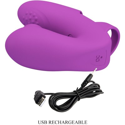 PRETTY LOVE - VIBRADOR DE DEDO ATHENA COM ESTIMULADOR DE CLITÓRIS ROXO - D-242452 - Dona Pimenta