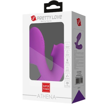 PRETTY LOVE - VIBRADOR DE DEDO ATHENA COM ESTIMULADOR DE CLITÓRIS ROXO - D-242452 - Dona Pimenta