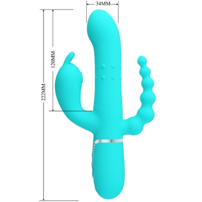 PRETTY LOVE - CAMMY 4 EM 1 MULTIFUNCIONAL TRIPPLE RABBIT VIBRADOR AZUL - D-242458 - Dona Pimenta