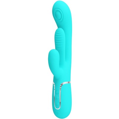 PRETTY LOVE - SHANIA TRIPLE RABBIT MULTIFUNCIONAL VIBRADOR 3 EM 1 AZUL - D-242470 - Dona Pimenta