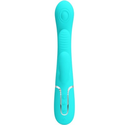 PRETTY LOVE - SHANIA TRIPLE RABBIT MULTIFUNCIONAL VIBRADOR 3 EM 1 AZUL - D-242470 - Dona Pimenta