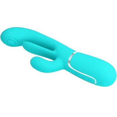 PRETTY LOVE - SHANIA TRIPLE RABBIT MULTIFUNCIONAL VIBRADOR 3 EM 1 AZUL - D-242470 - Dona Pimenta