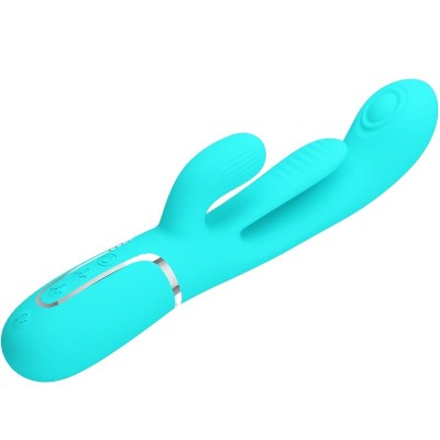 PRETTY LOVE - SHANIA TRIPLE RABBIT MULTIFUNCIONAL VIBRADOR 3 EM 1 AZUL - D-242470 - Dona Pimenta