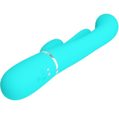 PRETTY LOVE - SHANIA TRIPLE RABBIT MULTIFUNCIONAL VIBRADOR 3 EM 1 AZUL - D-242470 - Dona Pimenta