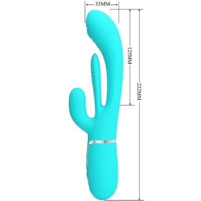 PRETTY LOVE - SHANIA TRIPLE RABBIT MULTIFUNCIONAL VIBRADOR 3 EM 1 AZUL - D-242470 - Dona Pimenta