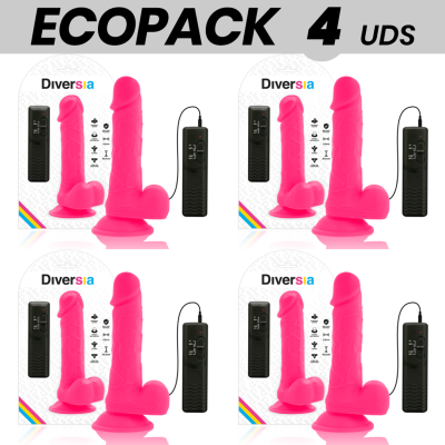 ECOPACK 6 UNIDADES - DIVERSIA DILDO VIBRANTE FLEXÍVEL ROSA 20.5 CM -O- 4.2 CM - D-231480 - Dona Pimenta