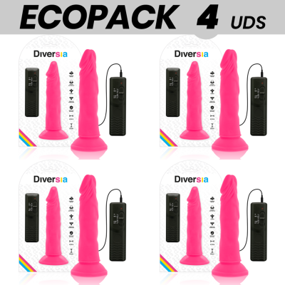 ECOPACK 6 UNIDADES - DIVERSIA DILDO VIBRANTE FLEXÍVEL ROSA 23 CM -O- 4.3 CM - D-231482 - Dona Pimenta