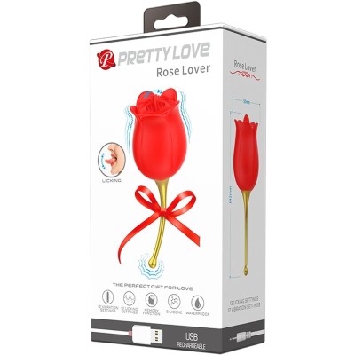 PRETTY LOVE - ESTIMULADOR DE CLITÓRIS ROSE LOVER 12 VIBRAÇÕES VERMELHO - D-242437 - Dona Pimenta