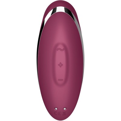 SATISFYER - TAP & CLIMAX 2 VIBRADOR & ESTIMULADOR VERMELHO - D-241755 - Dona Pimenta