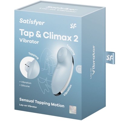 SATISFYER - TAP & CLIMAX 2 VIBRADOR & ESTIMULADOR AZUL - D-241757 - Dona Pimenta