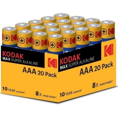 KODAK - MAX PILHA ALCALINA AAA LR03 PACOTE*20 PILHAS - D-242516 - Dona Pimenta