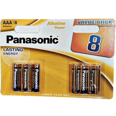 PANASONIC - BATERIA ALCALINA BRONZE AAA LR03 BLISTER*8 - D-242537 - Dona Pimenta