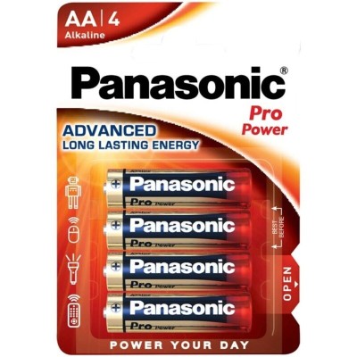 PANASONIC - BATERIA AA ALCALINA PRO POWER LR6 BLISTER*4 - D-242540 - Dona Pimenta