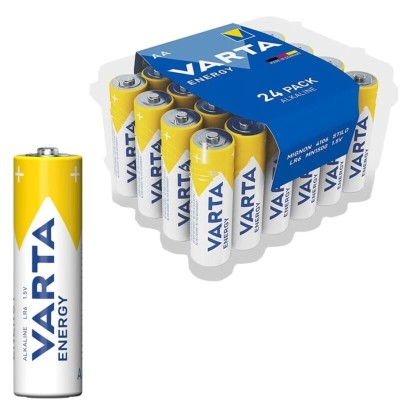 VARTA - PILHA ALCALINA ENERGÃTICA AA LR6 PACK*24 PILHAS - D-242550 - Dona Pimenta