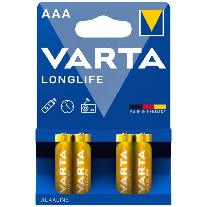 VARTA - BATERIA ALCALINA AAA DE LONGA DURAÃÃO LR03 BLISTER*4 - D-242553 - Dona Pimenta