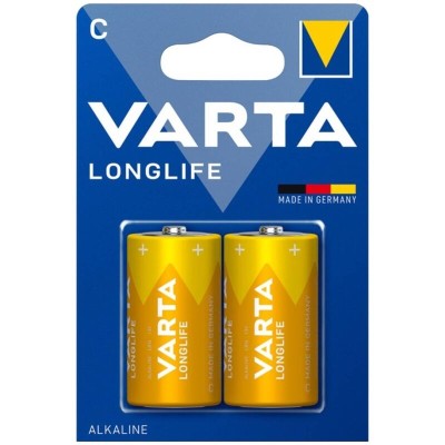 VARTA - BATERIA ALCALINA DE LONGA VIDA C LR14 BLISTER*2 - D-242554 - Dona Pimenta