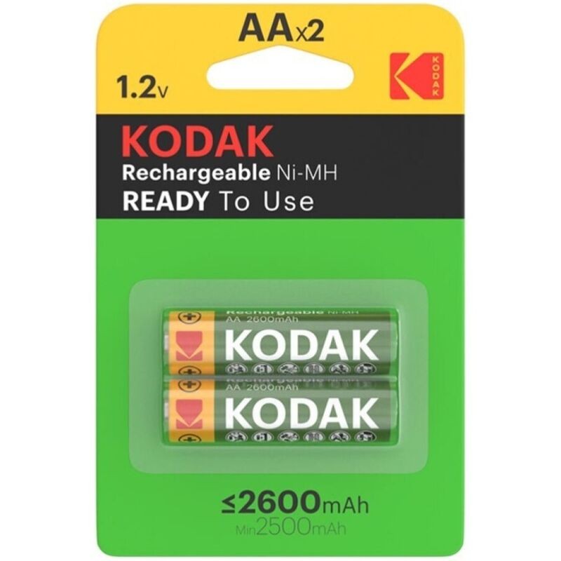 KODAK - BLISTER DE PILHAS RECARREGÃVEIS HR6 AA 2600mAh*2 - D-242557 - Dona Pimenta