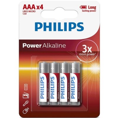 PHILIPS - PILHA ALCALINAS AAA LR03 BLISTER*4 - D-242564 - Dona Pimenta