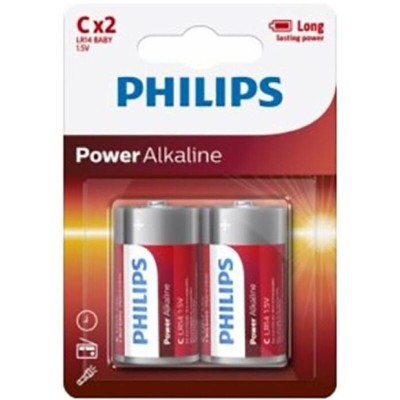 PHILIPS - PILHA ALCALINA DE ALIMENTAÃÃO C LR14 BLISTER*2 - D-242565 - Dona Pimenta