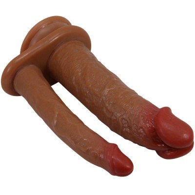 PRETTY LOVE - GORAN DILDO DUPLO REALISTA NATURAL MULATO - D-242725 - Dona Pimenta