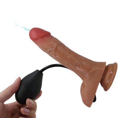 PRETTY LOVE - CALCINHA UNIVERSAL COM DILDO VIBRATÓRIO E SQUIRTING 15,5 CM MULATO - D-242723 - Dona Pimenta