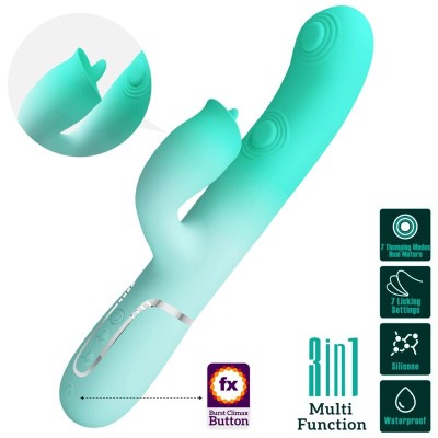 PRETTY LOVE - GIGI MULTIFUNCIONAL COELHO VIBRADOR AQUA VERDE - D-242701 - Dona Pimenta