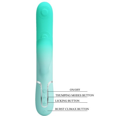 PRETTY LOVE - GIGI MULTIFUNCIONAL COELHO VIBRADOR AQUA VERDE - D-242701 - Dona Pimenta