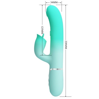 PRETTY LOVE - GIGI MULTIFUNCIONAL COELHO VIBRADOR AQUA VERDE - D-242701 - Dona Pimenta