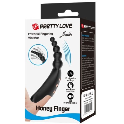 PRETTY LOVE - VIBRADOR DE DEDO JORDIN 10 VIBRAÇÕES PRETO - D-242702 - Dona Pimenta