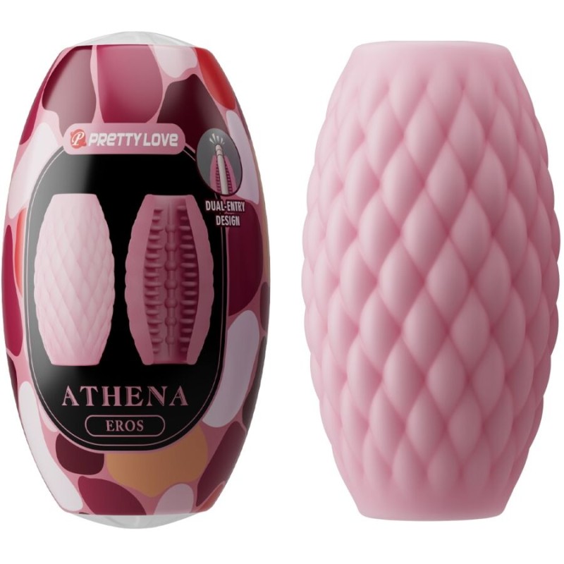 PRETTY LOVE - MASTURBADOR MASCULINO SILICONE ATHENA EROS ROSA - D-242706 - Dona Pimenta