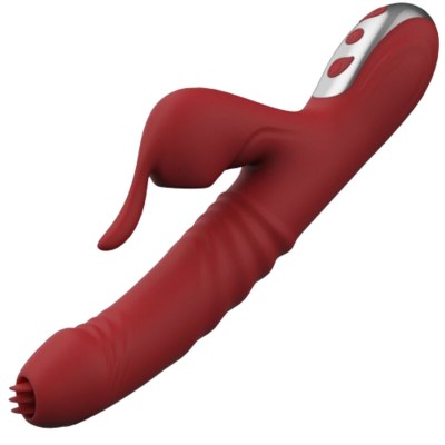 ARMONY - VIBRADOR E SUCKER COM LÍNGUA ESTIMULANTE BORGONHA - D-238197 - Dona Pimenta