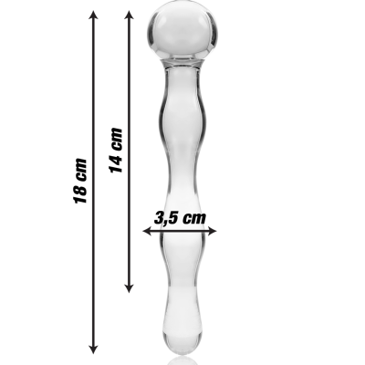 NEBULA SERIES BY IBIZA - MODELO 13 DILDO VIDRO BOROSILICADO 18X3,5 CM