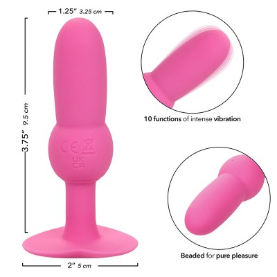 CALEXOTICS - FIRST TIME PLUG ANAL SONDA DE CONTAS 10 VIBRAÇÕES ROSA - D-241414 - Dona Pimenta