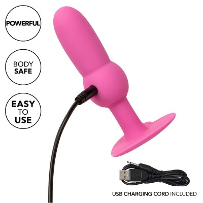 CALEXOTICS - FIRST TIME PLUG ANAL SONDA DE CONTAS 10 VIBRAÇÕES ROSA - D-241414 - Dona Pimenta