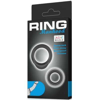 KIT 2 ANILLOS SILICONA RING MANHOOD - D-213044 - Dona Pimenta