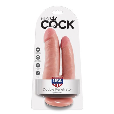 KING COCK DOUBLE PENETRATOR CARNE - PD5512-21 - Dona Pimenta