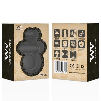 WOMANVIBE - ANEL VIBRADOR DE SILICONE ZEUS - D-213876 - Dona Pimenta