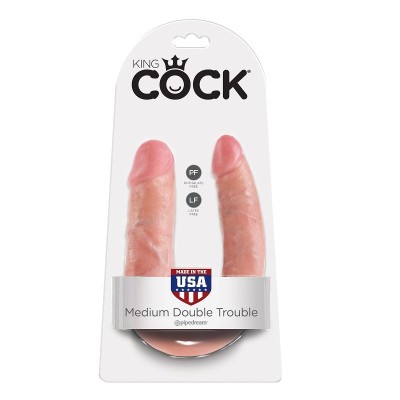 KING COCK EM U-SHAPED MEDIUM DUPLE TROUBLE CARNE - PD5514-21 - Dona Pimenta