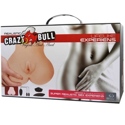 CRAZY BULL - ÂNUS REALÍSTICO E VAGINA COM POSTURA DE VIBRAÇÃO 7 - D-214865 - Dona Pimenta