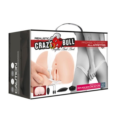 CRAZY BULL - ÂNUS REALÍSTICO E VAGINA COM POSTURA DE VIBRAÇÃO 8 - D-214866 - Dona Pimenta