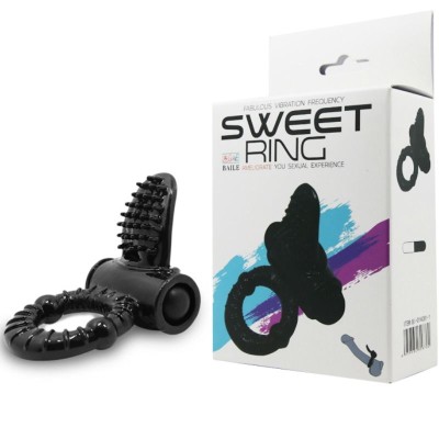 SWEET RING ANILLO VIBRADOR CON RABBIT TEXTURADO - D-219325 - Dona Pimenta