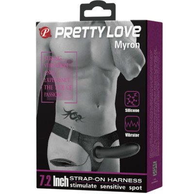 PRETTY LOVE MYRON STRAP ON CON VIBRACION Y DILDO HUECO - D-220340 - Dona Pimenta