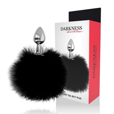 DARKNESS - PLUG ANAL EXTRA COM CAUDA PRETA 7 CM - D-221136 - Dona Pimenta