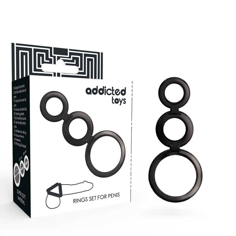 ADDICTED TOYS SET  ANILLOS PENE Y TESTICULOS - AHUMADO - D-222065 - Dona Pimenta