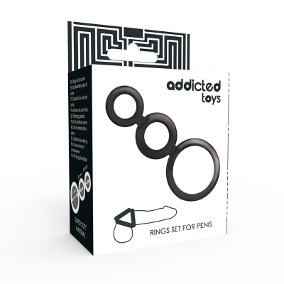 ADDICTED TOYS SET  ANILLOS PENE Y TESTICULOS - AHUMADO - D-222065 - Dona Pimenta